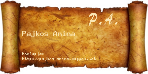 Pajkos Anina névjegykártya
